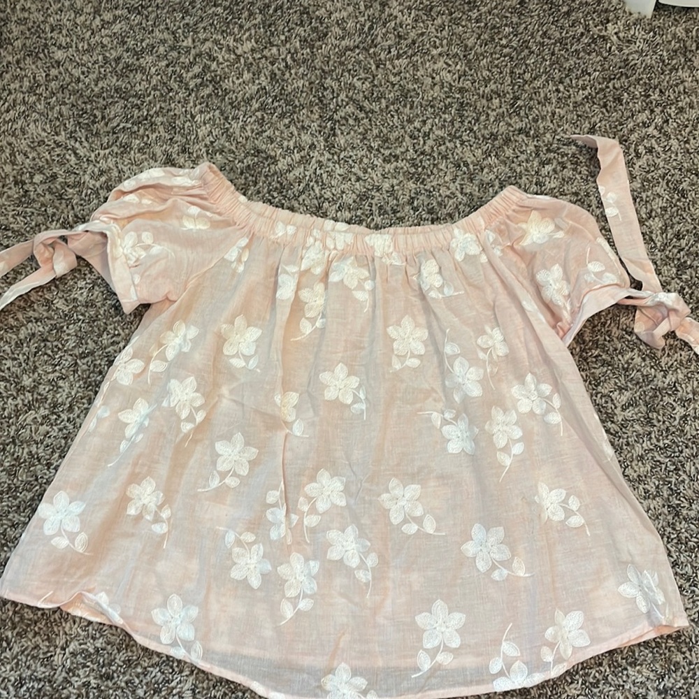 Pink off the shoulder top